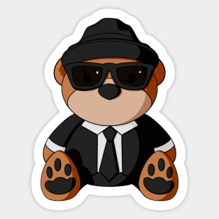 Blues Brother Teddy Bear Sticker